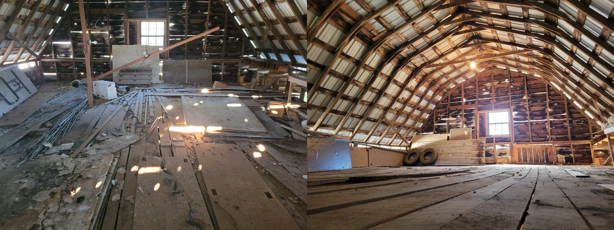 Barn cleanout before and after