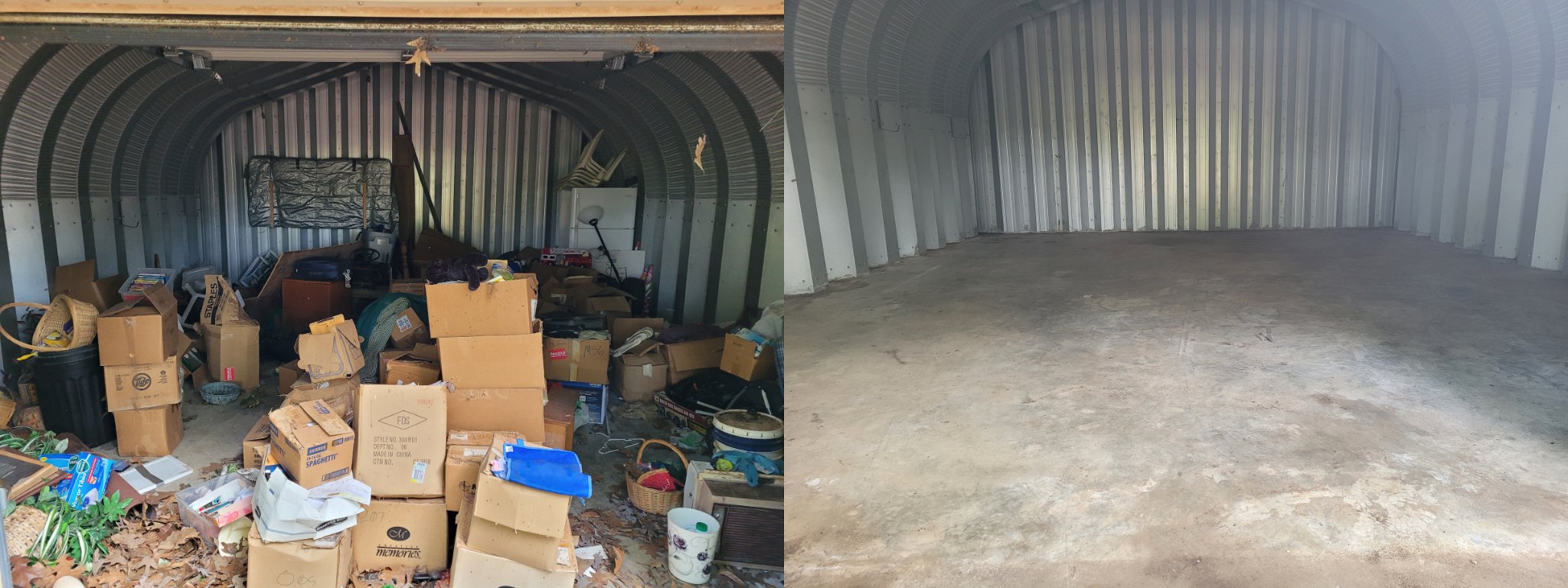 Junk removal and property cleanout before and after