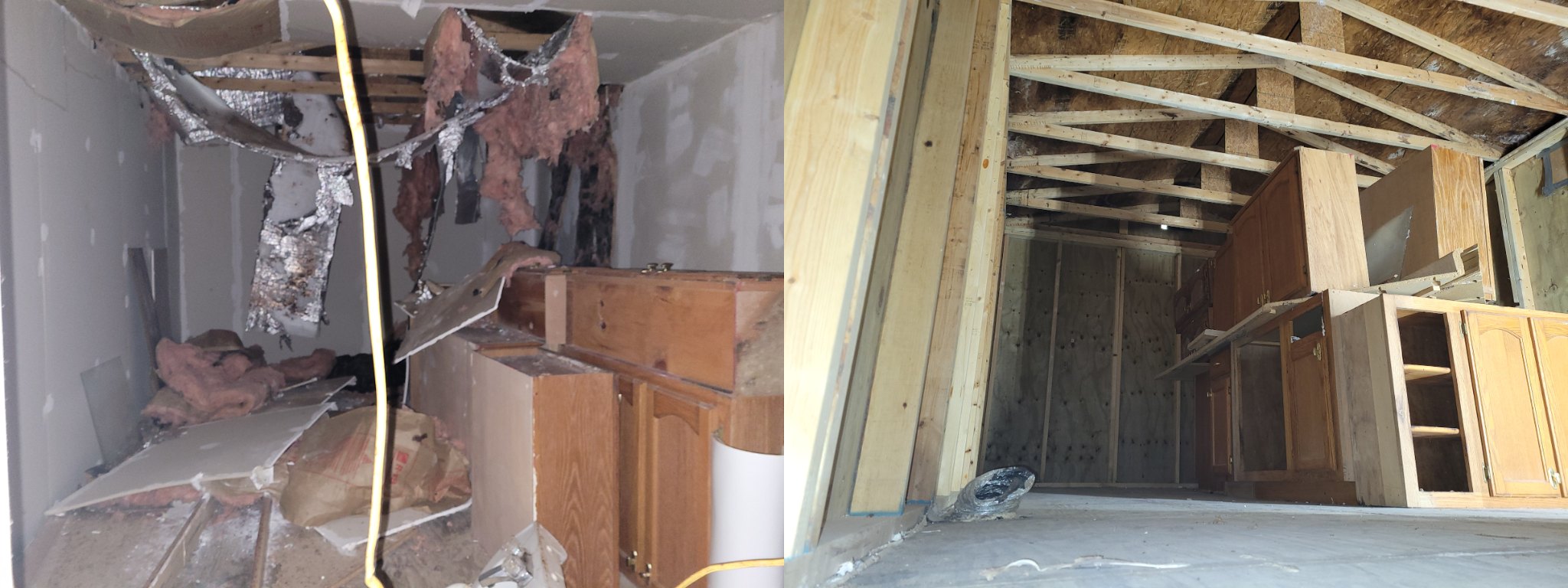 Interior cleanout before and after