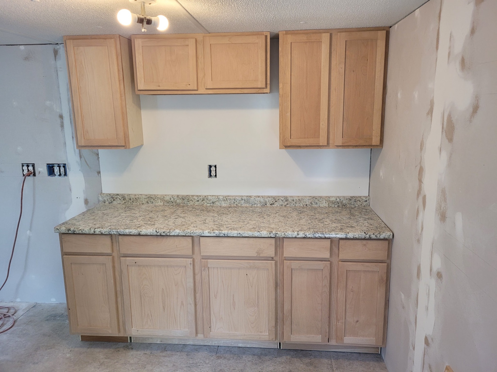 Kitchen cabinets and countertop during remodeling