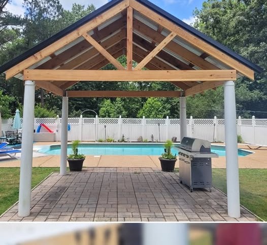 Custom gazebo and outdoor cookout area