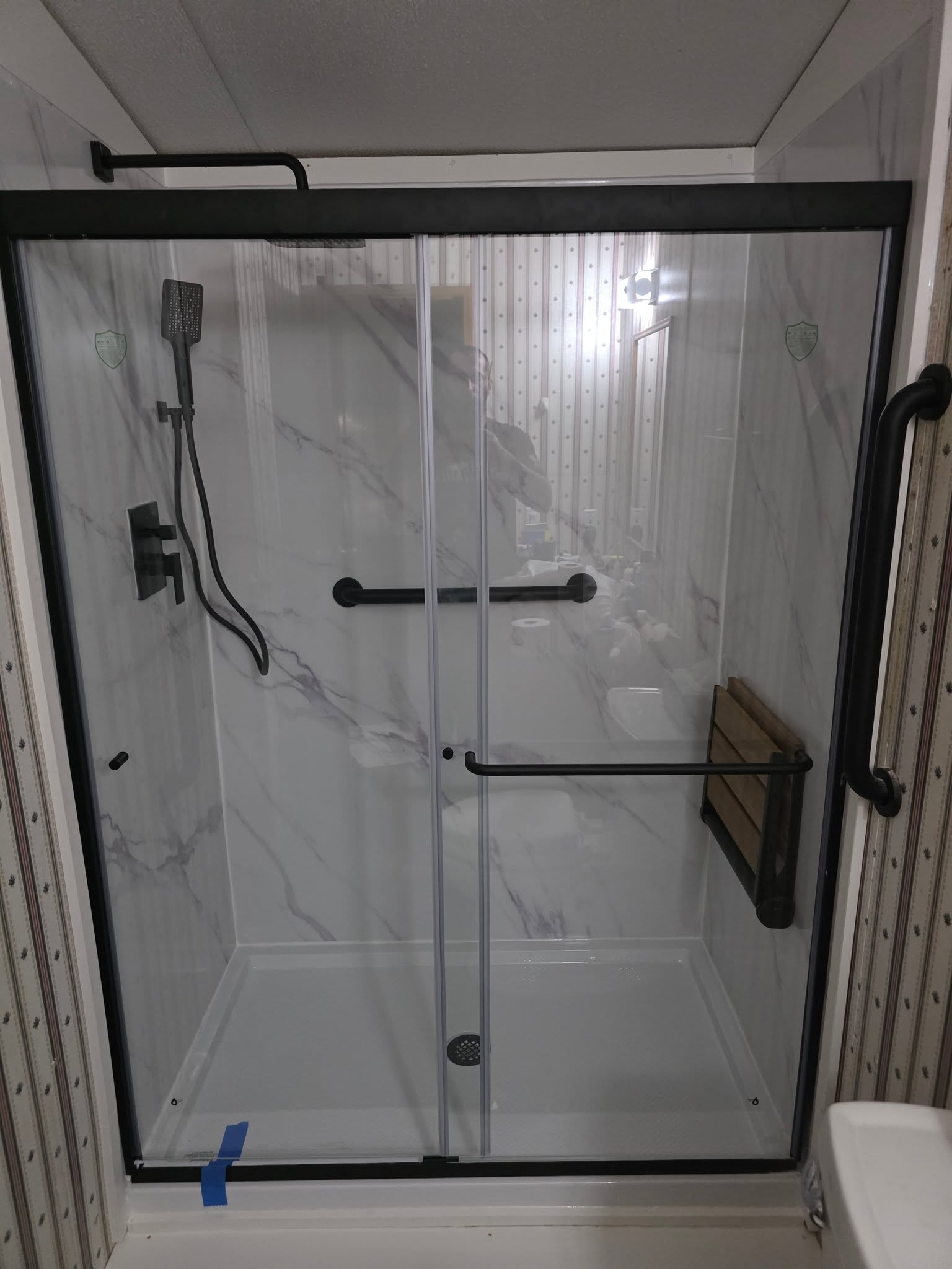Finished Handy Hands bathroom shower remodel