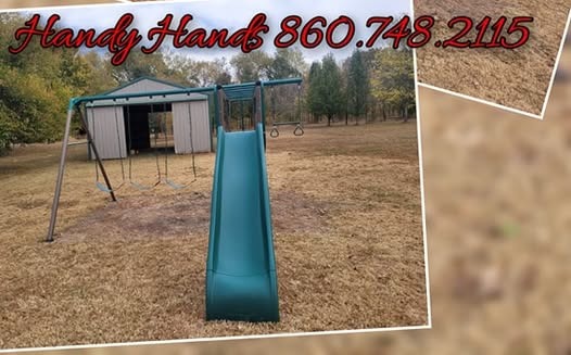 Backyard swingset installation